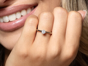 Engagement ring Classic 6 in 14K yellow gold with diamond 0.20ct G/SI