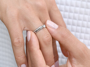 Engagement ring Classic 6 in 14K white gold with diamond 0.20ct H/SI