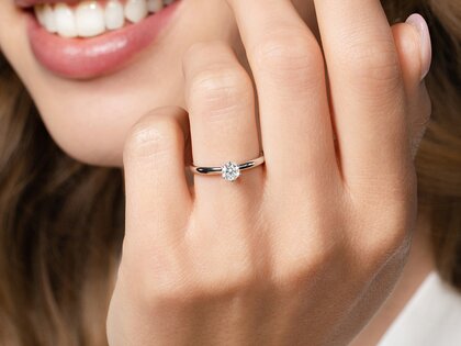 Engagement ring Classic 6 in 14K rosé gold with diamond 0.25ct G/SI