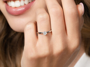 Engagement ring Classic 6 in 9K rosé gold with diamond 0.25ct G/SI