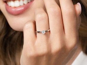 Engagement ring Classic 6 in 14K rosé gold with diamond 0.25ct G/SI