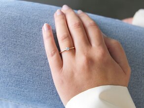 Engagement ring Classic 6 in 9K rosé gold with diamond 0.25ct G/SI