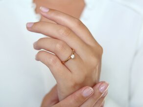 Engagement ring Classic 6 in 9K rosé gold with diamond 0.25ct G/SI