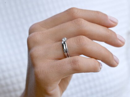 Engagement ring Classic 6 in 14K white gold with diamond 0.25ct H/SI