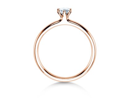 Engagement ring Classic 6 in 9K rosé gold with diamond 0.25ct G/SI