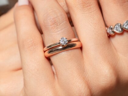 Engagement ring Classic 6 in 9K rosé gold with diamond 0.25ct G/SI