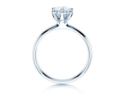 Engagement ring Classic 6 in 14K white gold with lab-grown diamond 1.00ct E/VS