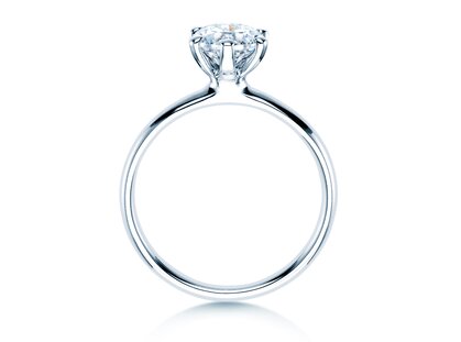 Engagement ring Classic 6 in 9K white gold with diamond 1.00ct H/SI