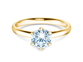 Engagement ring Classic 6 in 14K yellow gold with lab-grown diamond 1.00ct E/VS