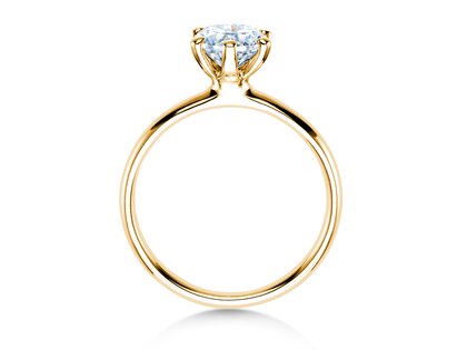 Engagement ring Classic 6 in 14K yellow gold with lab-grown diamond 1.00ct E/VS