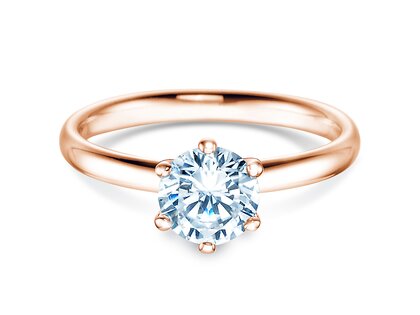 Engagement ring Classic 6 in 18K rosé gold with diamond 1.00ct G/VS