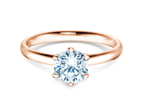 Engagement ring Classic 6 in 18K rosé gold with diamond 1.00ct G/VS
