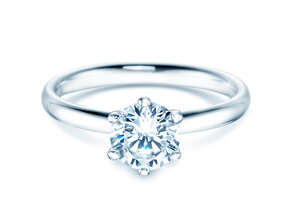 Engagement ring Classic 6 in 14K white gold with lab-grown diamond 1.00ct E/VS