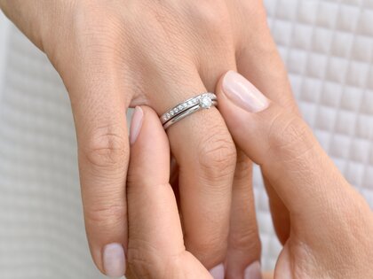Engagement ring Classic 6 in 14K white gold with diamond 0.30ct G/IF