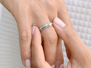 Engagement ring Classic 6 in 14K white gold with diamond 0.30ct G/IF