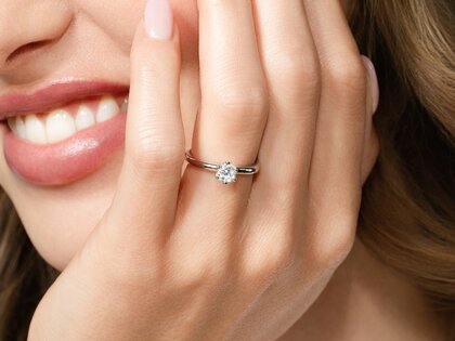 Engagement ring Classic 6 in 14K white gold with diamond 0.40ct G/SI