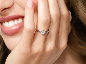 Engagement ring Classic 6 in 14K white gold with diamond 0.40ct G/SI