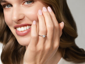 Engagement ring Classic 6 in 9K yellow gold with diamond 0.60ct H/SI