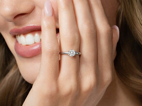 Engagement ring Classic 6 in 14K yellow gold with diamond 0.75ct H/SI