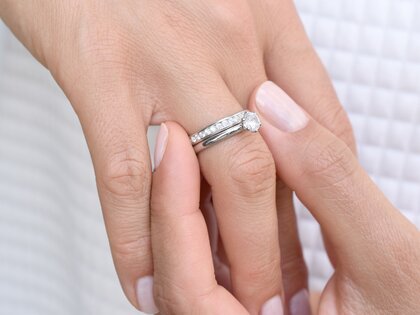 Engagement ring Classic 6 in 14K white gold with diamond 0.75ct H/SI