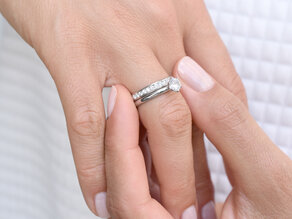 Engagement ring Classic 6 in 14K white gold with diamond 0.75ct H/SI