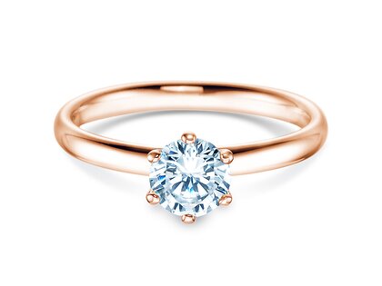 Engagement ring Classic 6 in 18K rosé gold with diamond 0.75ct H/SI