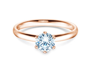 Engagement ring Classic 6 in 18K rosé gold with diamond 0.75ct H/SI