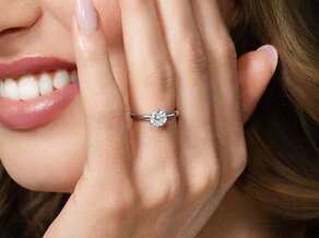Engagement ring Classic 6 in 14K yellow gold with diamond 1.00ct G/SI