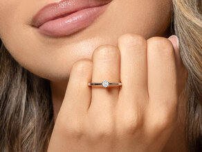 Engagement ring Classic 6 in 9K white gold with diamond 0.15ct H/SI