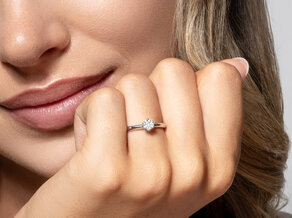 Engagement ring Classic 6 in 14K rosé gold with diamond 0.25ct G/SI