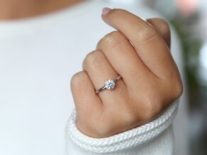 Engagement ring Classic 6 in 18K white gold with diamond 2.50ct H/SI