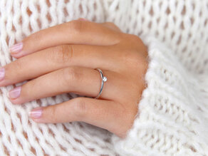 Engagement ring Classic 6 in 14K white gold with diamond 0.05ct H/SI