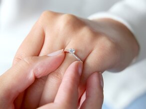 Engagement ring Classic 6 in 14K white gold with diamond 0.25ct H/SI