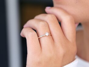 Engagement ring Classic 6 in 14K white gold with diamond 0.30ct G/IF