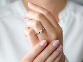 Engagement ring Classic 6 in 14K white gold with diamond 0.40ct G/SI
