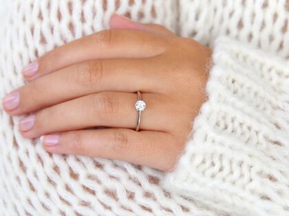 Engagement ring Classic 6 in 14K white gold with diamond 0.40ct G/SI