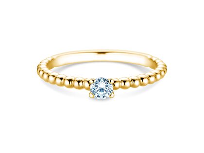 Engagement ring Classic Beads in 18K yellow gold with diamond 0.20ct G/VS