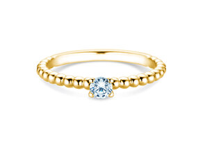 Engagement ring Classic Beads in 18K yellow gold with diamond 0.20ct G/VS