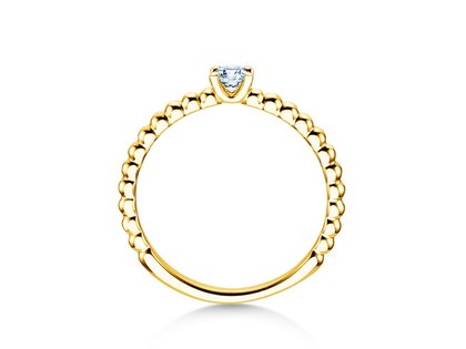 Engagement ring Classic Beads in 18K yellow gold with diamond 0.20ct G/VS