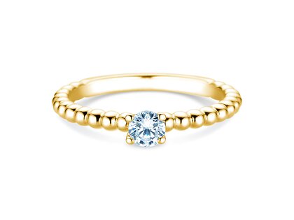 Engagement ring Classic Beads in 14K yellow gold with lab-grown diamond 0.25ct E/VS