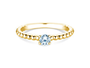 Engagement ring Classic Beads in 14K yellow gold with lab-grown diamond 0.25ct E/VS