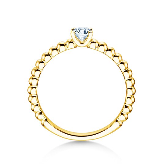 Engagement ring Classic Beads in 18K yellow gold