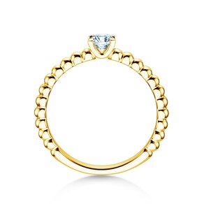Engagement ring Classic Beads in 14K yellow gold with lab-grown diamond 0.25ct E/VS