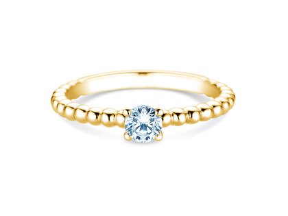 Engagement ring Classic Beads in 9K yellow gold with diamond 0.30ct G/SI