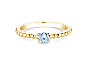 Engagement ring Classic Beads in 9K yellow gold with diamond 0.30ct G/SI