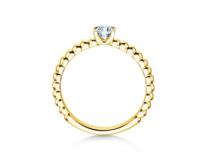 Engagement ring Classic Beads in 9K yellow gold with diamond 0.30ct G/SI