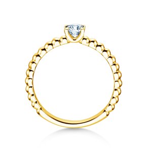 Engagement ring Classic Beads in 9K yellow gold with diamond 0.30ct G/SI