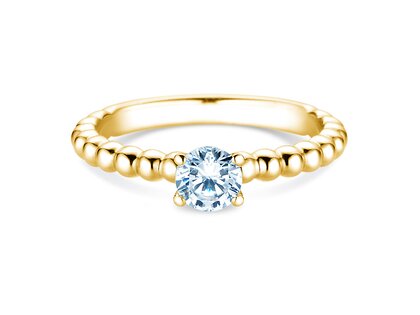 Engagement ring Classic Beads in 18K yellow gold with diamond 0.60ct H/SI