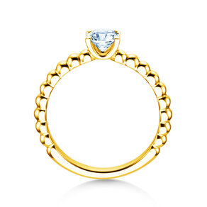 Engagement ring Classic Beads in 18K yellow gold with diamond 0.60ct H/SI