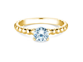 Engagement ring Classic Beads in 18K yellow gold with lab-grown diamond 0.75ct E/VS